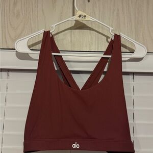 ALO Yoga Deep Red Sports Bra